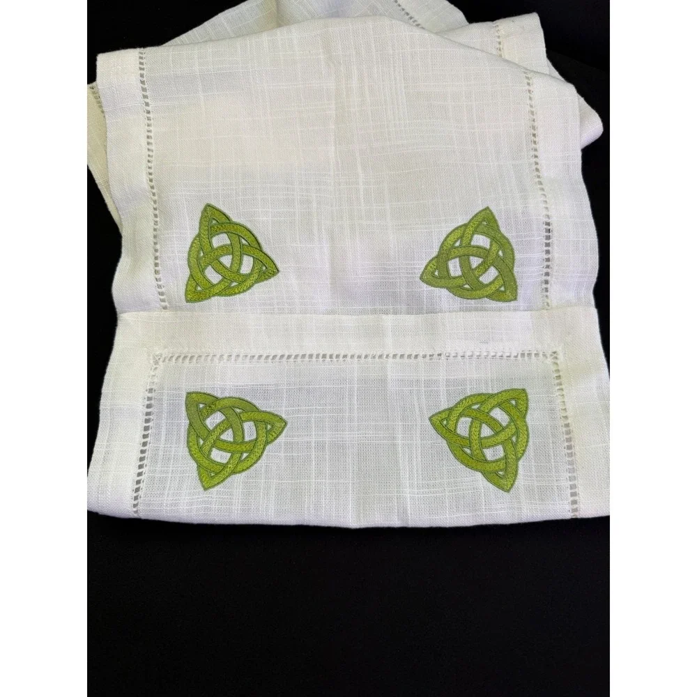 Charles‎ Gallen Irish Linen Textile Trinity Knot Table Runner 12X70 Made Ireland